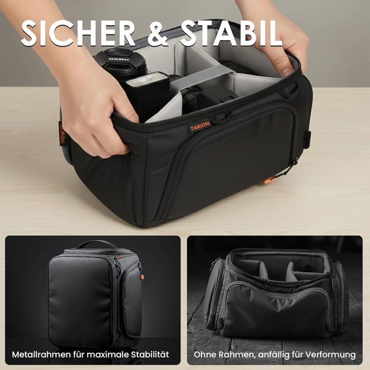 TARION Kamera Einsatztasche Innen Kameratasche: Kamera Einsatz für Rucksack Innentasche Gepolsterte
