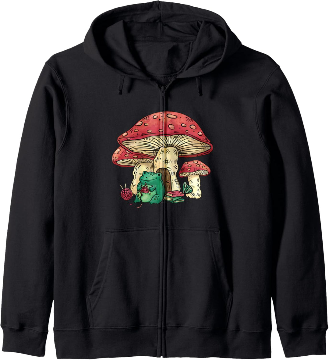 Farmcore Country Aesthetic Frog Strickpilz Kapuzenjacke