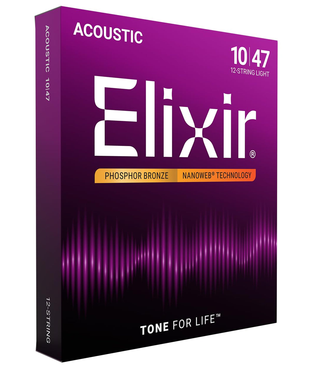 Elixir® 16152 Saiten Phosphor Bronze 12-saiter Akustik-Gitarrensaiten mit NANOWEB® Beschichtung, Lig