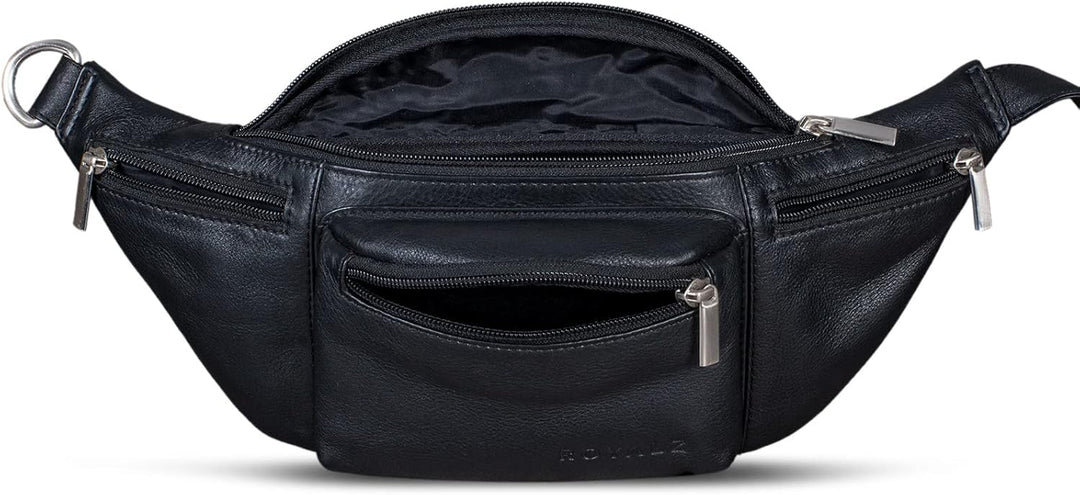 ROYALZ 'Laguna' Bauchtasche Leder Vintage Look Gürteltasche Unisex auch als Brusttasche Crossbody Ba
