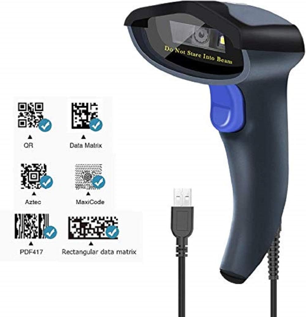 NETUM Kabelgebundener 2D QR Barcode-Scanner - Handheld Automatischer Omnidirektionaler Barcode-Leser