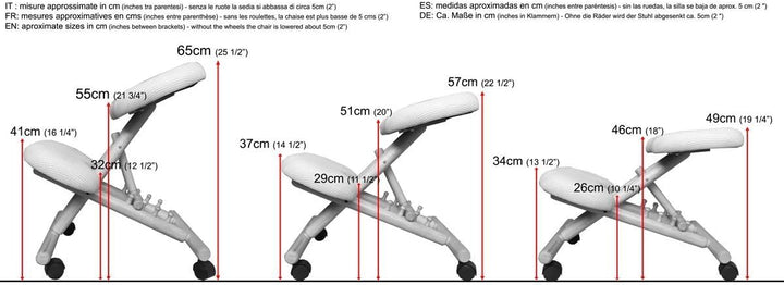 cinius Ergonomischer Stuhl Orthopädischer Kniestuhl Computerstuhl Kniehocker Stoff Schwarz/Natural F