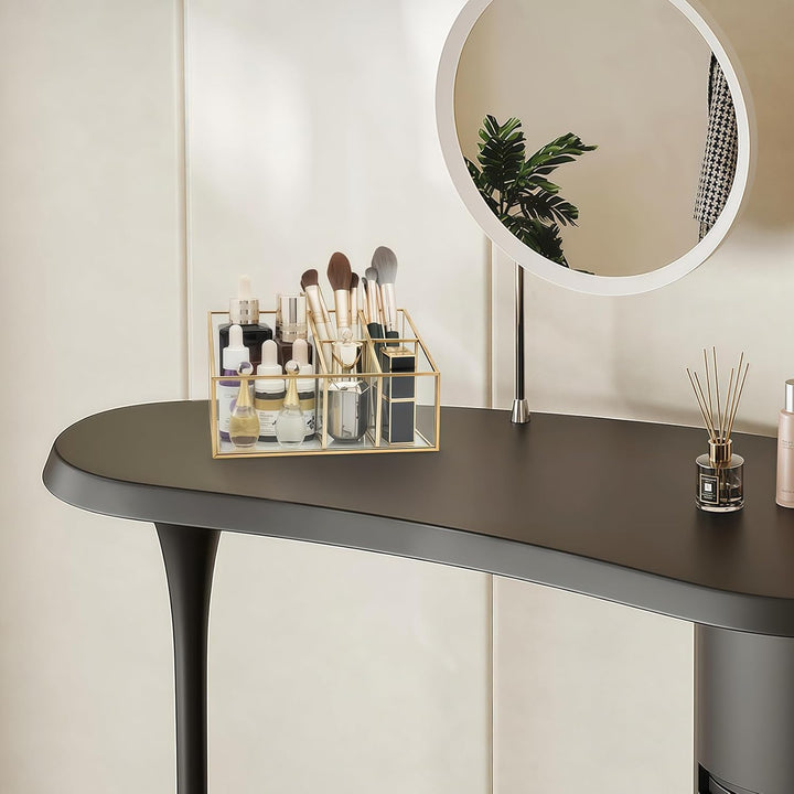 Make up Organizer Gold, Schminktisch Organizer, Pinsel Halterung Make up, Kosmetik Aufbewahrung mit