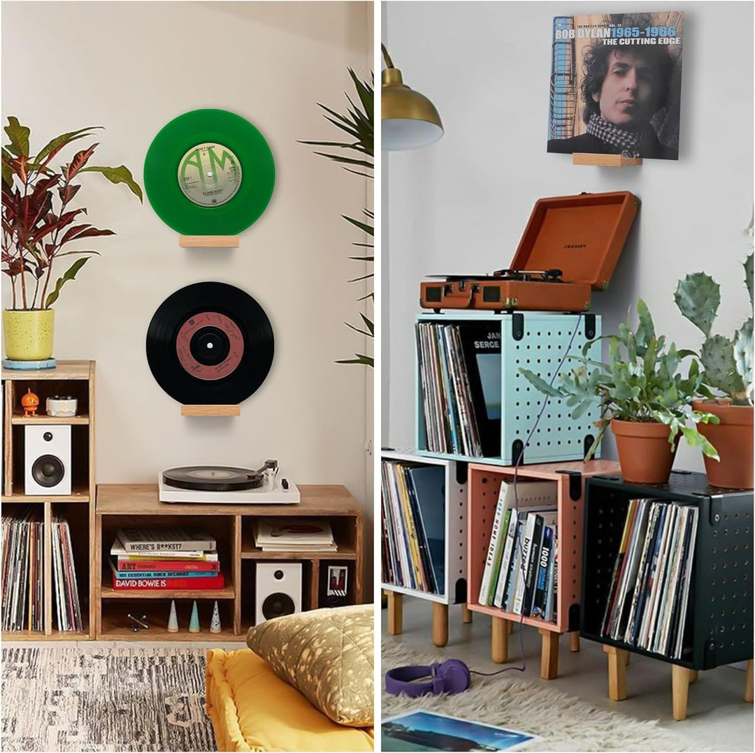 PHOENANCEE Massives Eichenholz, Schallplatten-Wandhalterung, Schallplatten-PräSentationshalter FüR L