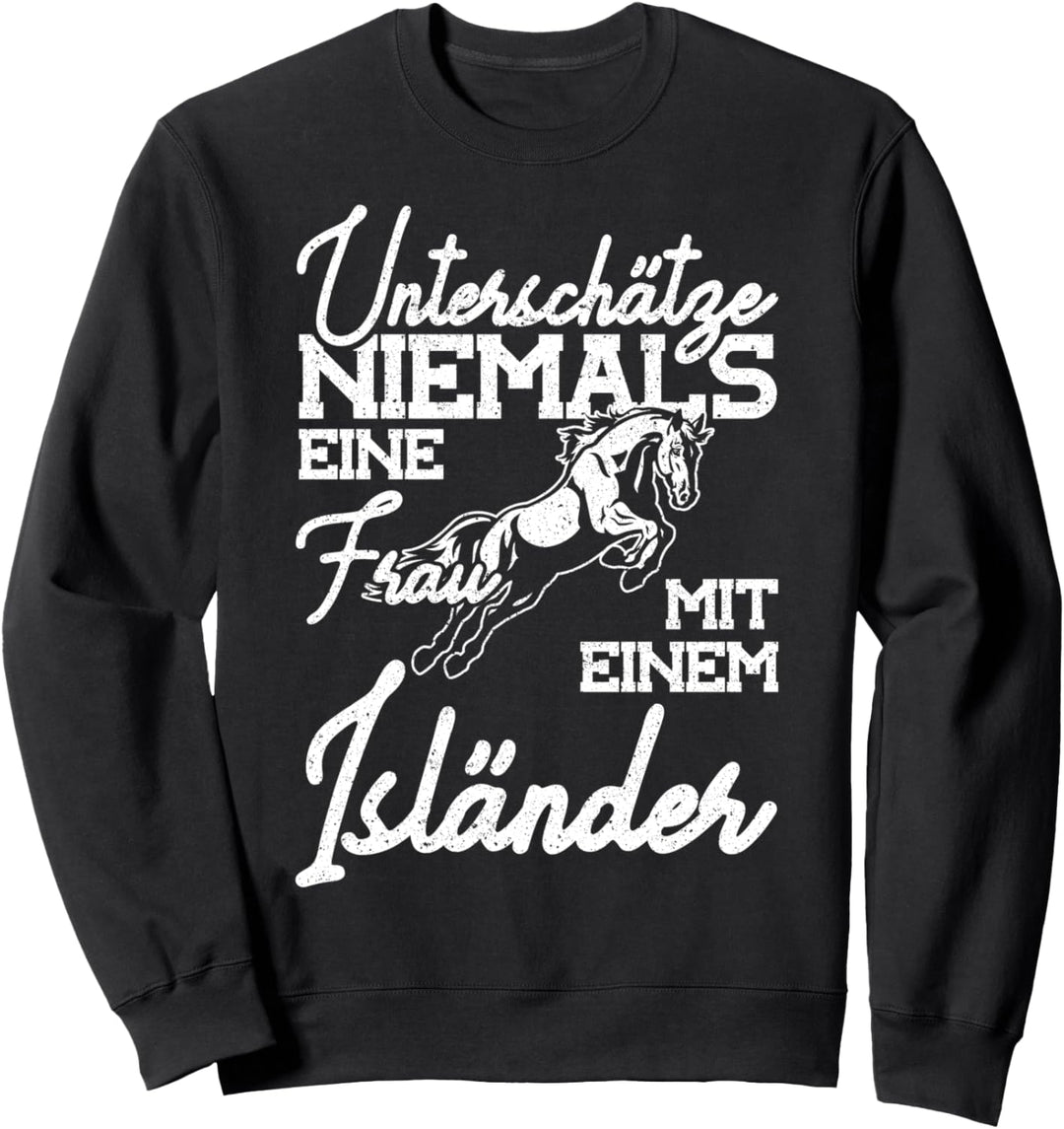 Islandpferde Mädchen Damen Islandflagge Isländer Pferde Sweatshirt