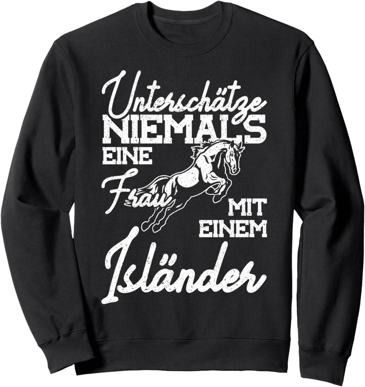 Islandpferde Mädchen Damen Islandflagge Isländer Pferde Sweatshirt