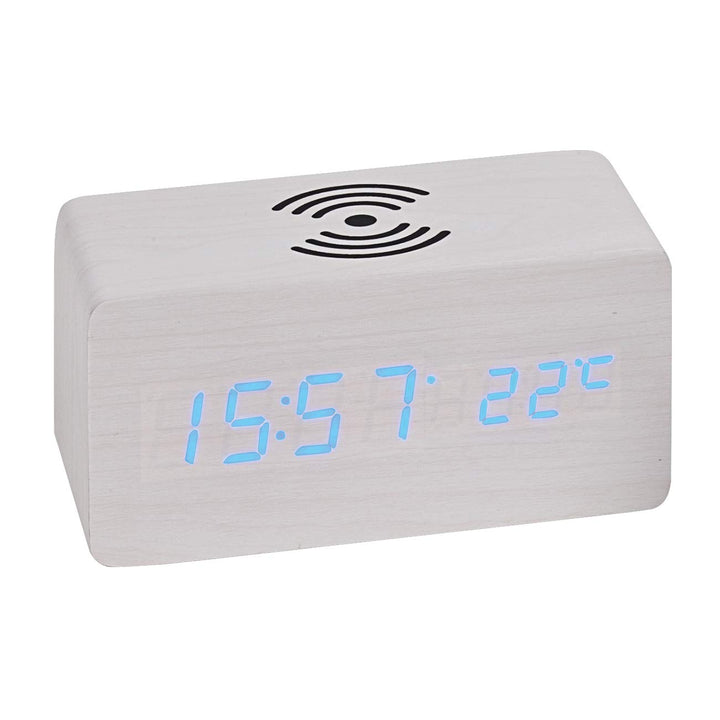 Atlanta LED Wecker mit Induktiv Ladestation für Smartphones - 1129-0