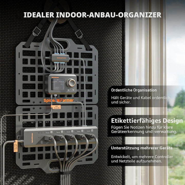 Spider Farmer Growzelt Ausrüstungsboard, 2026 Neues faltbares Grow Tent Gear Board, Robustes Geräte
