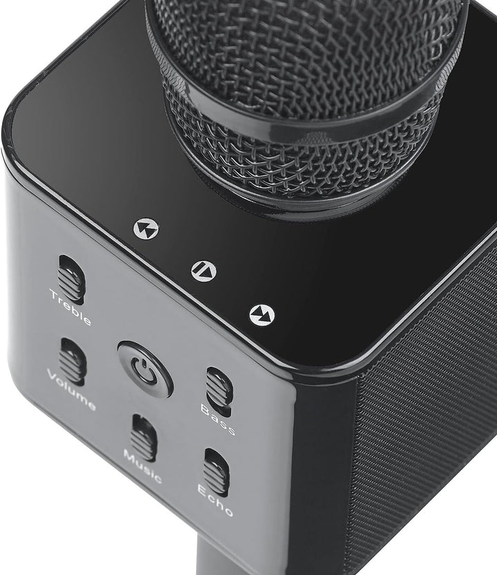 auvisio Karaoke Mikro: Karaoke-Mikrofon mit Bluetooth, MP3-Player, Lautsprecher und Akku (Kindermikr