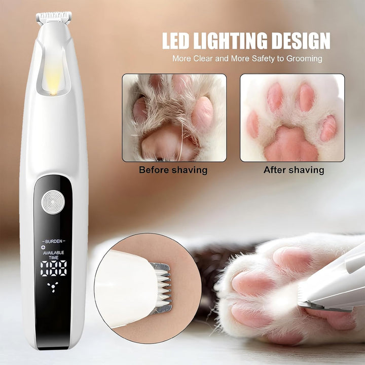 Pfotentrimmer für Hunde &amp; Katzen mit LED-Licht | 18 mm Breite Klinge, 2026 Neu Extra Leise Hundesche
