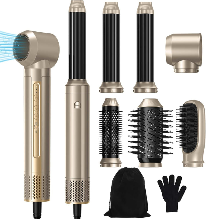 Hair Styler Set 6 In 1 Hairstyler, Airstyler mit 110000 U/MIN Warmluftbürste, Rundbürstenföhn, Haart