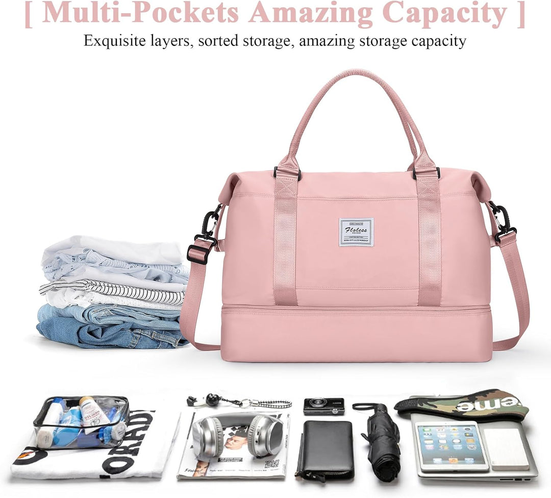 Reisetasche Damen Handgepäck Tasche Sporttasche Weekender Bag Schwimmtasche Wasserdicht Travel Bag D