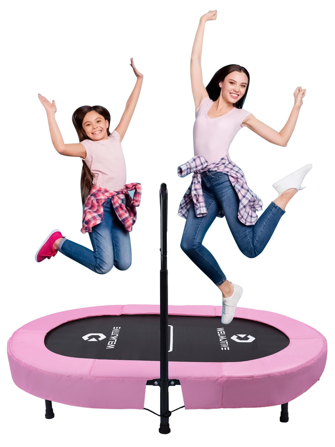 Ovales Indoor Trampolin für 2 Personen geräuscharm belastbar bis 150kg Ideal für Kinder &amp; Erwachsene