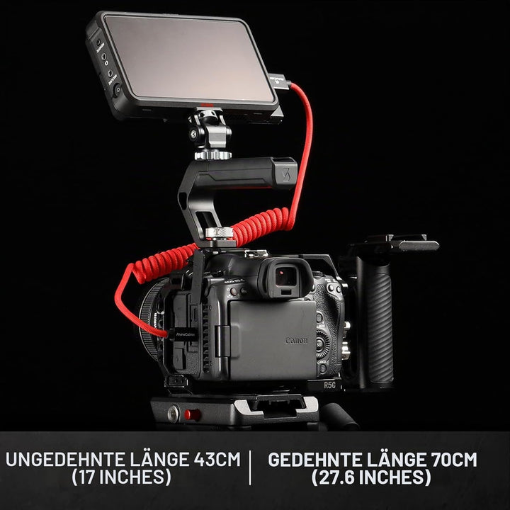 Alvin's Cables 8K 2.1 Micro HDMI auf HDMI Spiralkabel für Atomos Ninja V, 8K@60Hz 4K@60Hz High-Speed