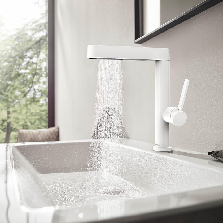hansgrohe Waschtischarmatur Finoris, Wasserhahn Bad mit Auslauf Höhe 230 mm, mit Push-Open Ablaufgar