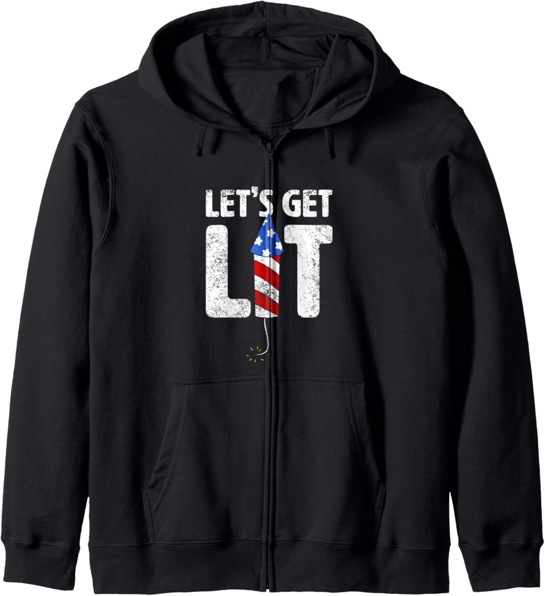 Let's Get Lit Fireworks 4th Of July Funny Kapuzenjacke