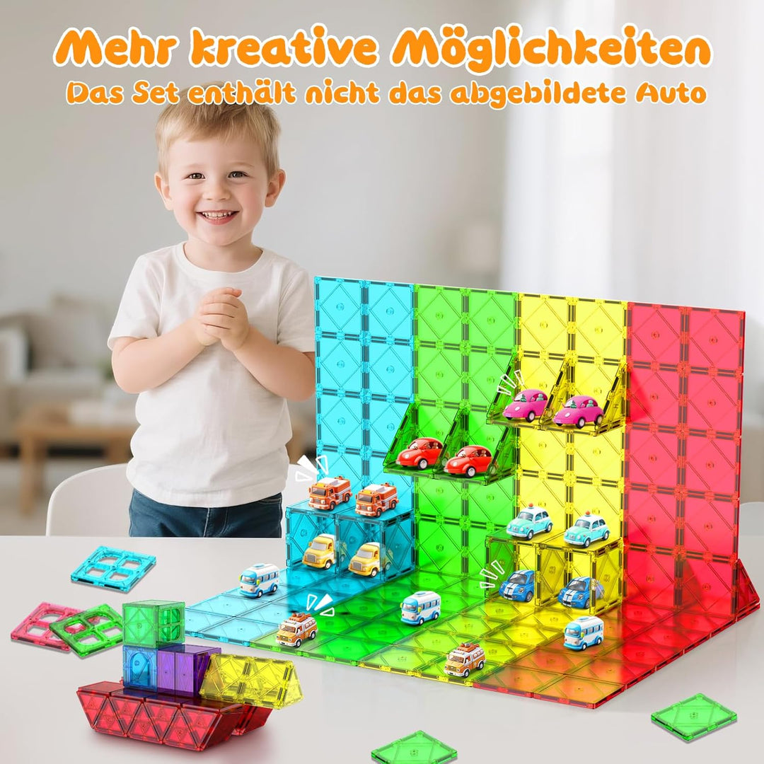 Zenzemwa Magnetische Fliesen Kinder Magnetbausteine: 72 Teile Magnetische Bausteine Magnetblöcke Mag
