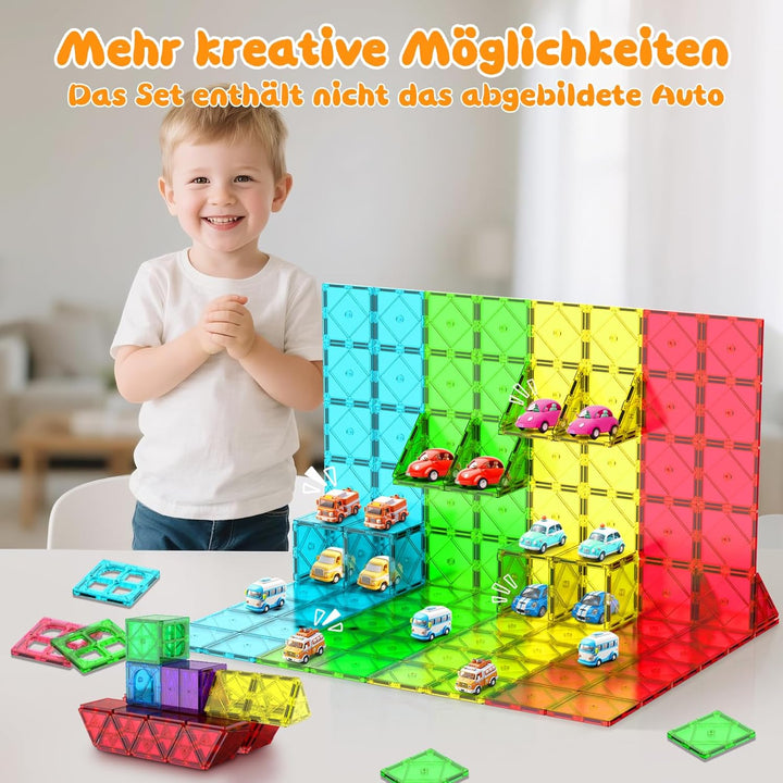 Zenzemwa Magnetische Fliesen Kinder Magnetbausteine: 72 Teile Magnetische Bausteine Magnetblöcke Mag