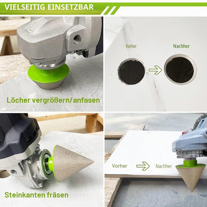 FACHLICH Diamant Fliesenbohrer Set - 20/25/35/50/68/100mm 8 Stücke mit 50mm Fingerfräser ein Adapter