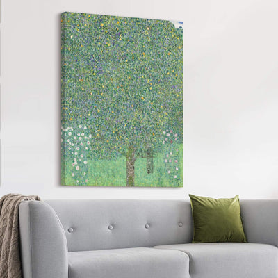 PICANOVA – Rosebushes Under The Trees 75x100cm – Premium Leinwanddruck – Kunstdruck Auf 2cm Holz-Kei