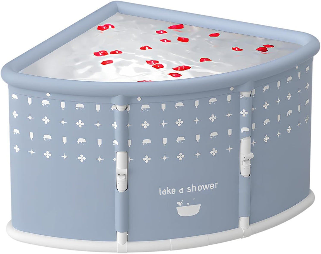 Faltbare Badewanne in Fächerform, tragbare Badewanne für Erwachsene, grosse faltbare Eckwanne, freis