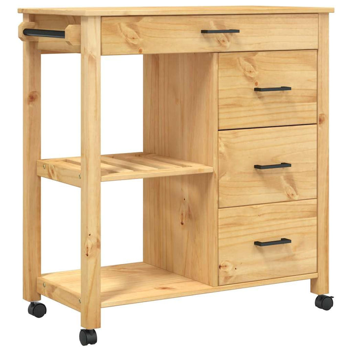 vidaXL Küchenwagen, Servierwagen mit viel Stauraum, Beistellwagen für Küche Wohnzimmer Badezimmer, T
