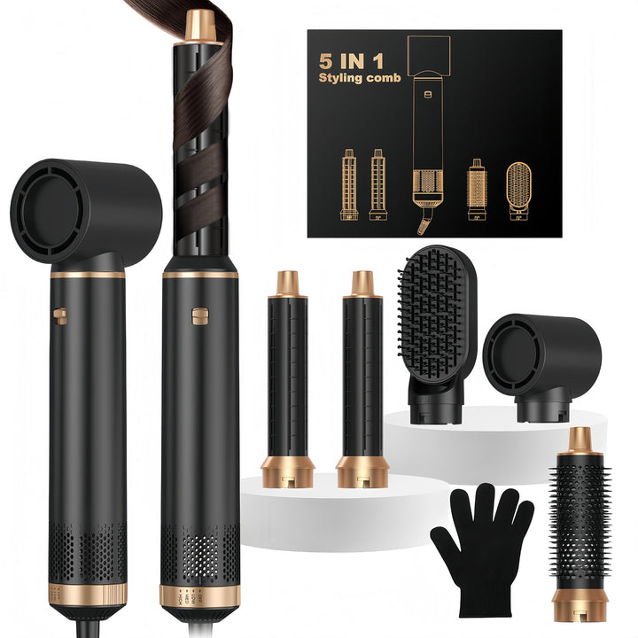 Airstyler 5 in 1 Hairstyler mit Air Lockenstab Föhn Heissluftbürste Haarstyling Geräte Föhnbürste Wa