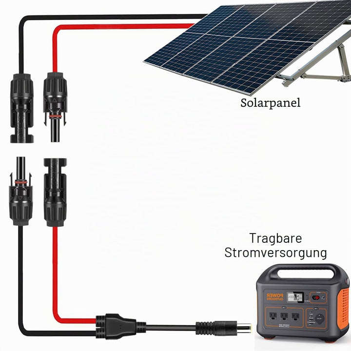 Solarpanel MC4 auf DC 8mm Verlängerungskabel, Solaranschluss auf DC7909 Ladekabel mit DC7909 auf DC8