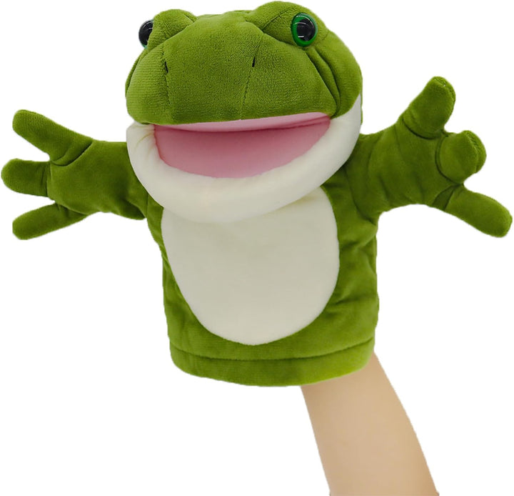 lilizzhoumax Frosch Kuscheltier, Simuliertes Tier Frosch Handpuppe aus Plüsch, Kawaii Niedliches Rol