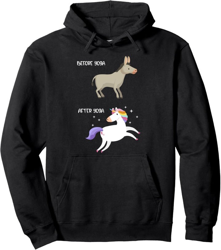 Pferd Esel Einhorn Vor Yoga Nach Yoga Meditieren Meditation Pullover Hoodie