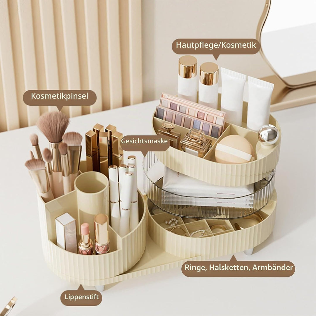 DASITON Make up Kosmetik Organizer,360° Drehbarer Make Up Pinsel Organizer,Grosser Kapazität Kosmeti