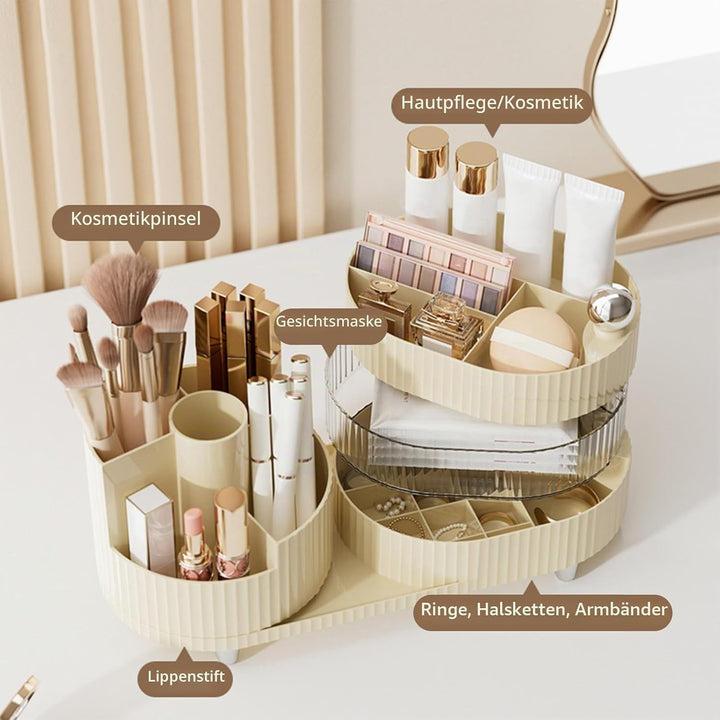 DASITON Make up Kosmetik Organizer,360° Drehbarer Make Up Pinsel Organizer,Grosser Kapazität Kosmeti
