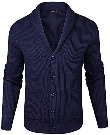 iClosam Strickjacke Herren Cardigan V Ausschnitt Pullover Jacke Mit Knöpfen Leichte Strickjacken Win