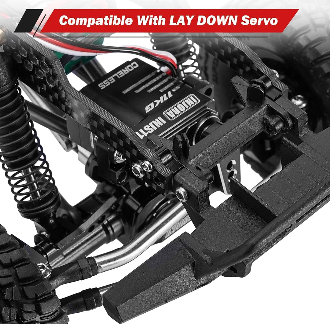 INJORA LCG Carbon Fiber Chassis Frame Kit mit Batterieablage für 1/18 TRX4M Defender Bronco K10 F150
