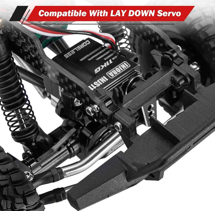 INJORA LCG Carbon Fiber Chassis Frame Kit mit Batterieablage für 1/18 TRX4M Defender Bronco K10 F150