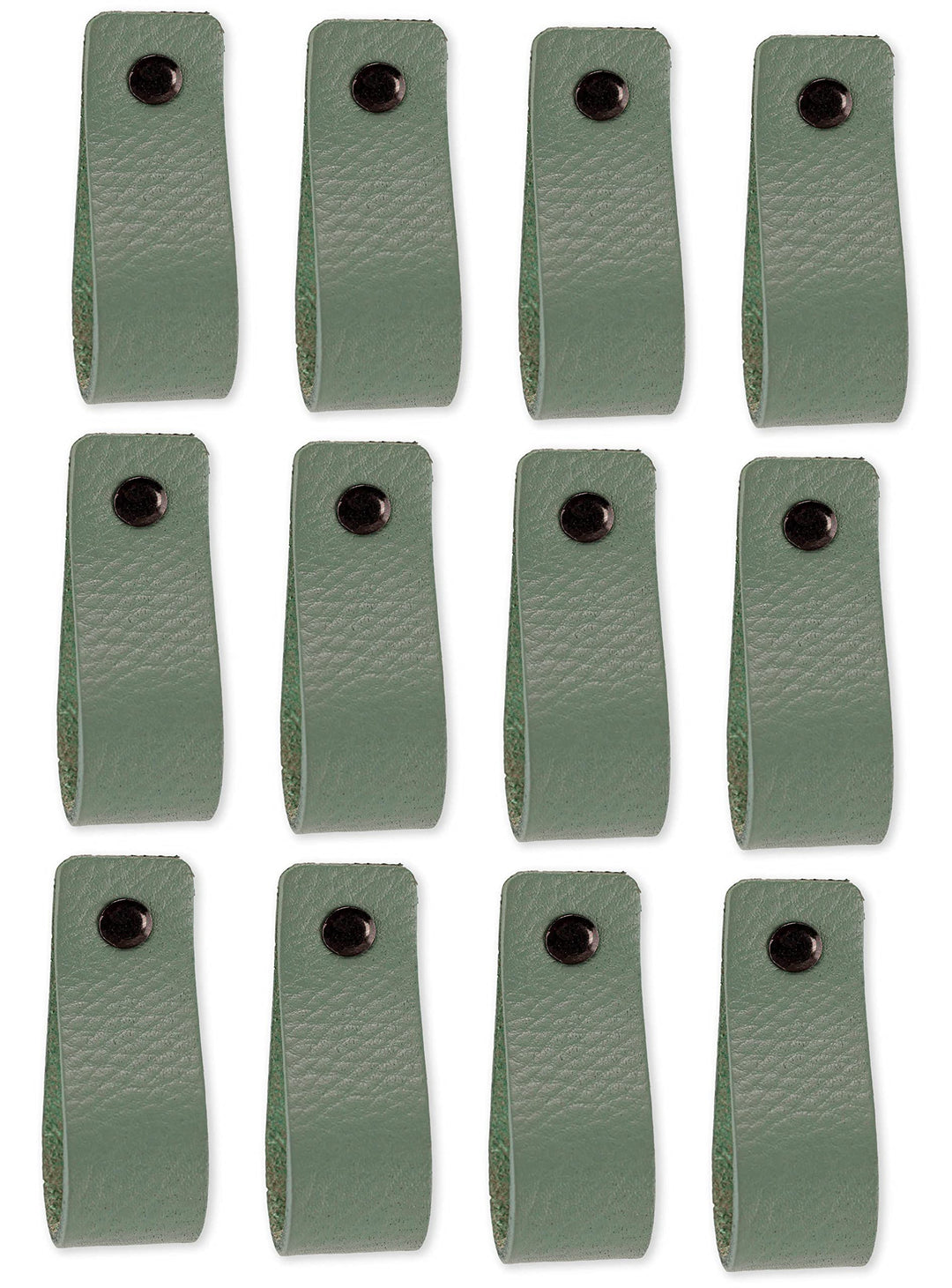 Brute Strength - Ledergriffe für Möbel - Blassgrün - 12 Stück - 16,5 x 2,5 cm - Schrankgriff, Türgri