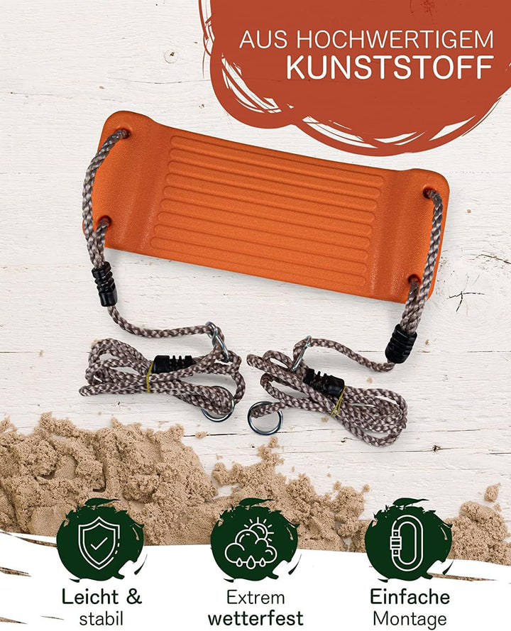 HOQ Schaukel-Sitz - verstellbares Schaukel-Brett - rutschfeste, wetterfeste Kinder-Schaukel - Garten