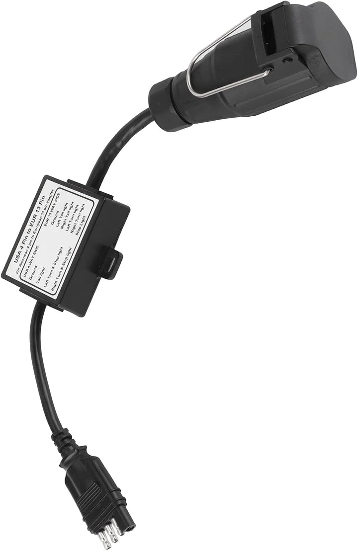 Trailer Connector US, Plug to EU 13 Pin Portable 4 Pin Flat Light Circuit Wiring Converter