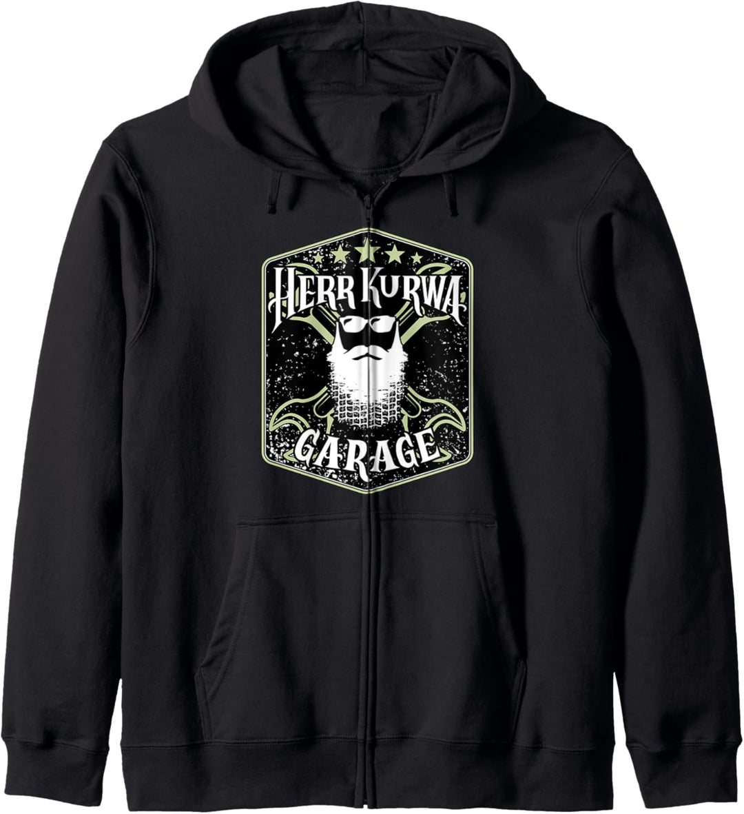 Mechaniker Herr Kurwa Garage Logo Janusz Werkstatt NRW Kapuzenjacke