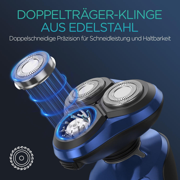VOYOR Rasierer Herren Elektrisch Nass und Trockenrasierer Wiederaufladbarer Elektrorasierer mit LCD-