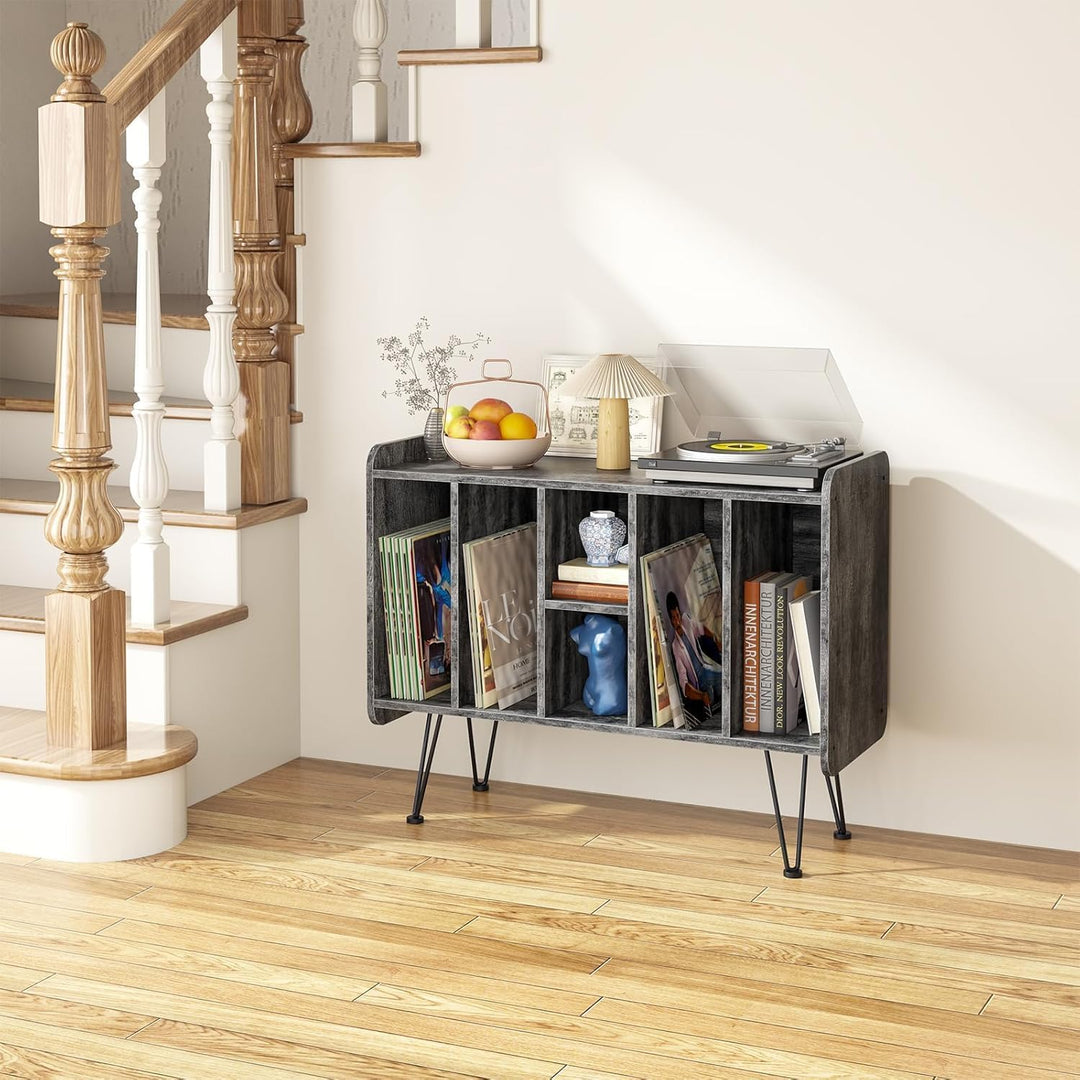 Plattenspielerständer Mit Aufbewahrung, Plattenspieler Regal, Plattenspielertisch, Schallplatten Auf