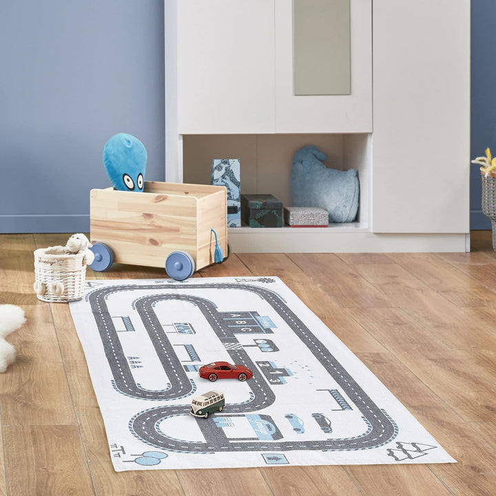 ALFOMBRA CIRCUITO 140x70 CM Weiss-grau, Weiss-grau