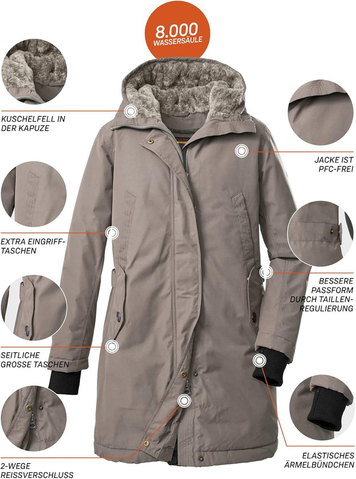 G.I.G.A. DX Damen Mantel Casual Funktionsmantel mit Kapuze GW 107 WMN CT wasserabweisend, Winddicht,