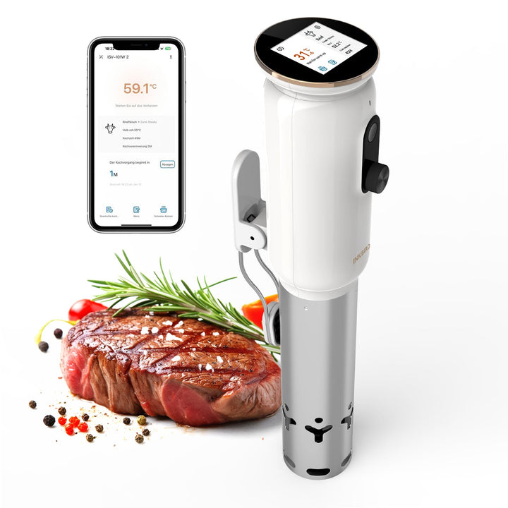 INKBIRD WiFi Sous Vide Stick ISV-101W, 1000 Watt Sous Vide, 3D-Wasserzirkulationserhitzung mit App-V