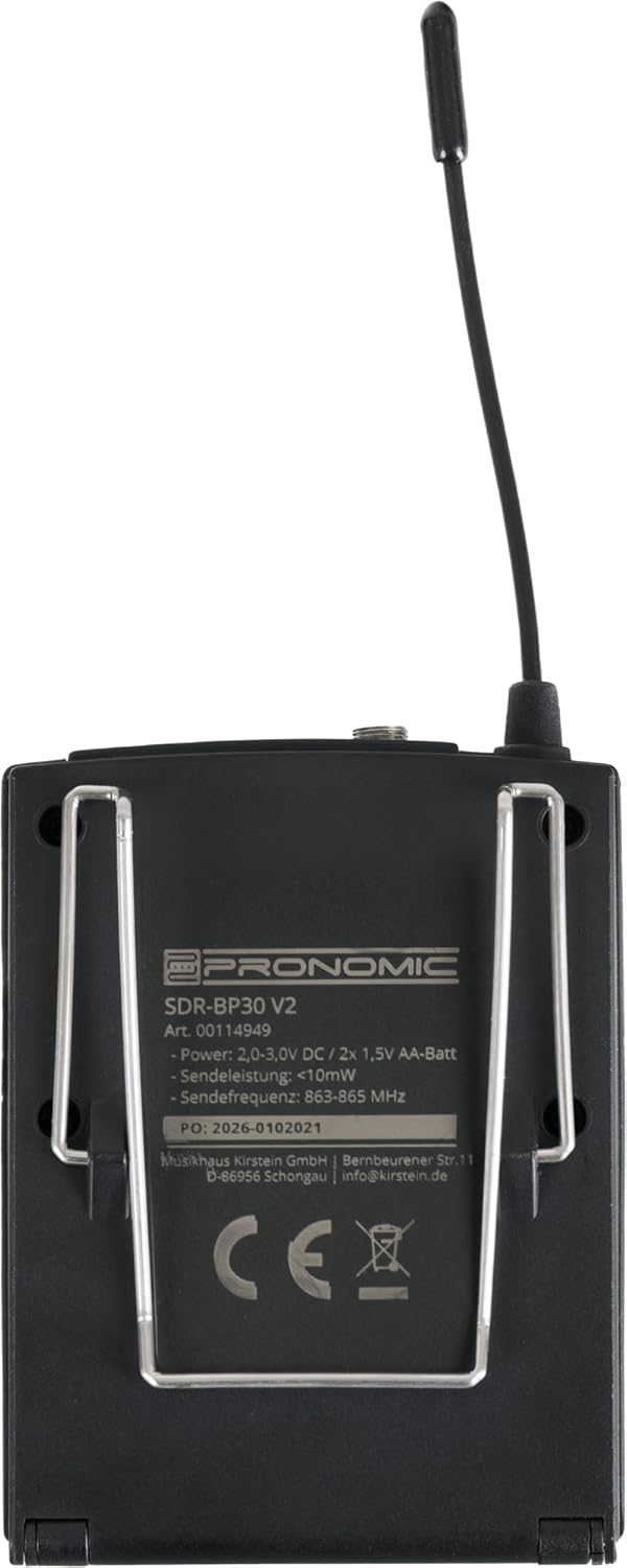 Pronomic Silent Disco V2 SDR BP30 Bodypack Receiver - Kabelloser Funkempfänger für Silent Disco und