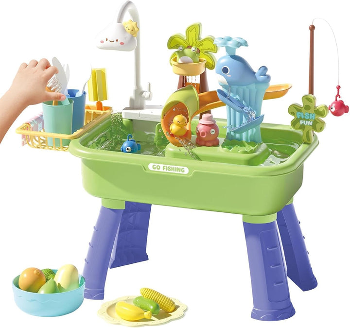 Wasserspieltisch Mit Pumpe, Spielwaschbecken Mit Fliessendem Wasser, Elektrischer Wasserspieltisch,