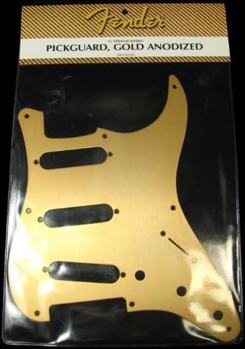 Fender 099-2143-000 1-Ply Gold Anodized Aluminum 8-Hole Mount S/S/S Stratocaster Pickguard