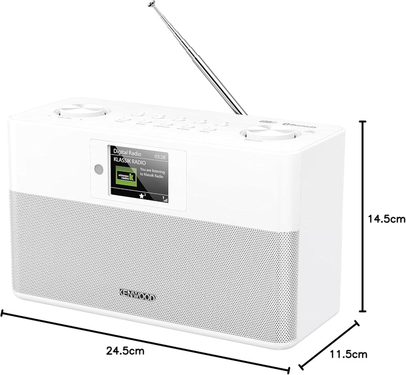 KENWOOD CR-ST80DAB-W Stereo-Kompaktradio (2 x 10 W RMS, Bassreflex Lautsprecher DAB+, UKW, Bluetooth