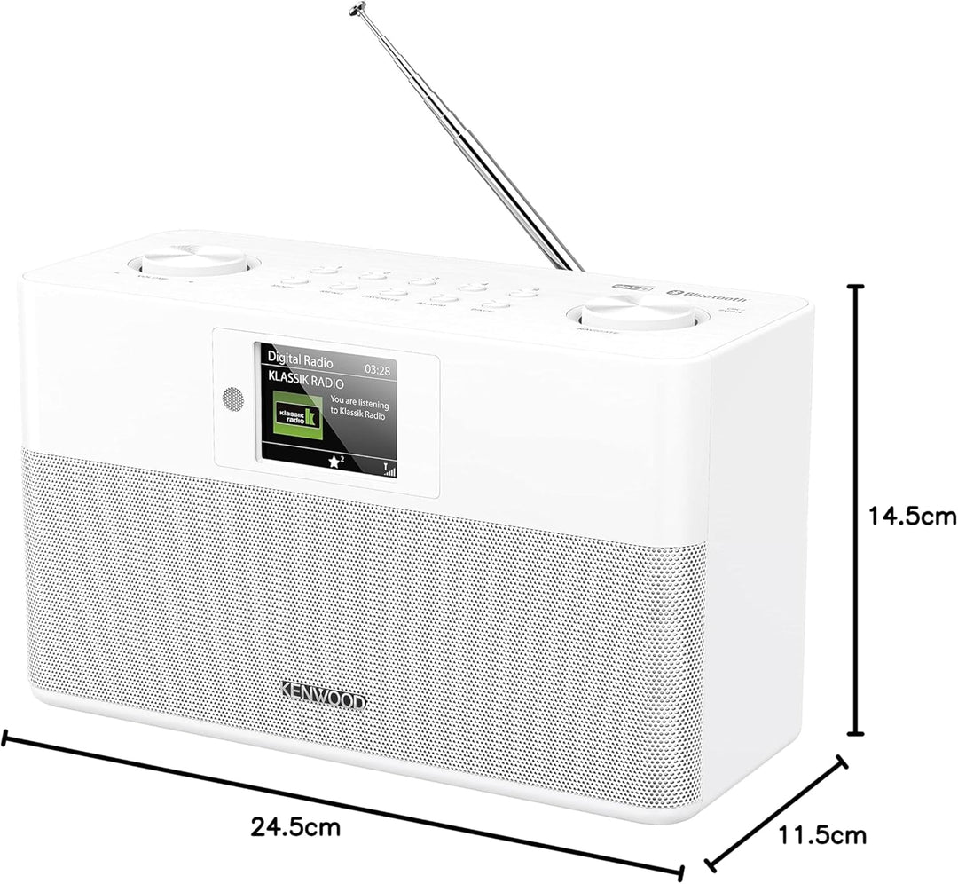 KENWOOD CR-ST80DAB-W Stereo-Kompaktradio (2 x 10 W RMS, Bassreflex Lautsprecher DAB+, UKW, Bluetooth