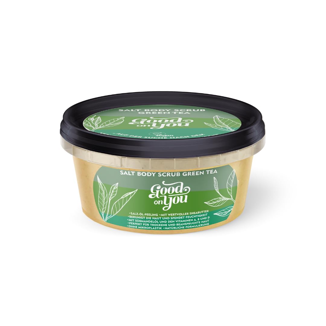 Green Tea Body Scrub - Salz Öl Peeling für trockene und beanspruchte Haut - Körper Peeling - Sauna -